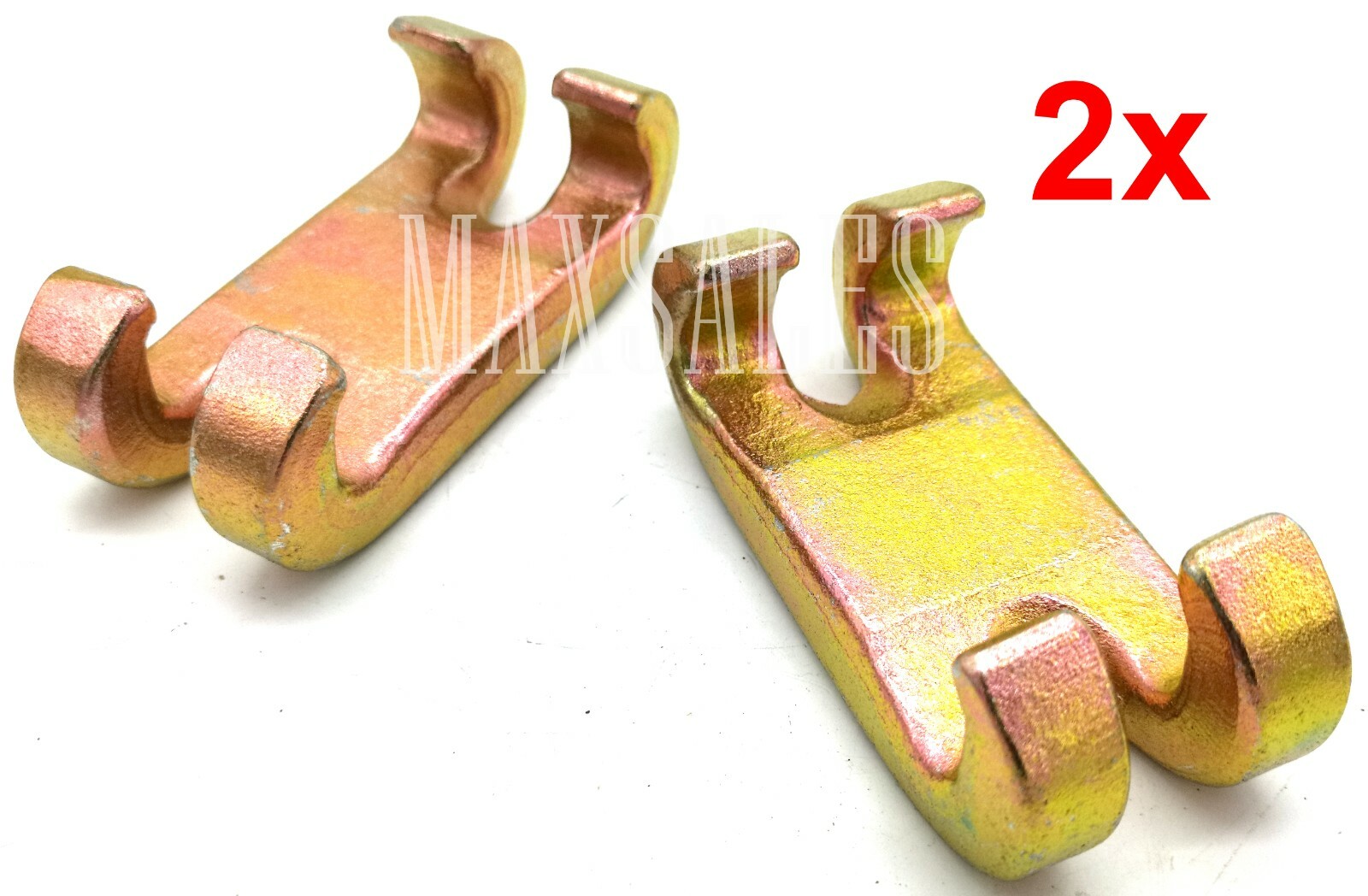 (2) 3 Ton Cclamp Double Claw Hook Chain Sorter Double Hook Bumper Hook