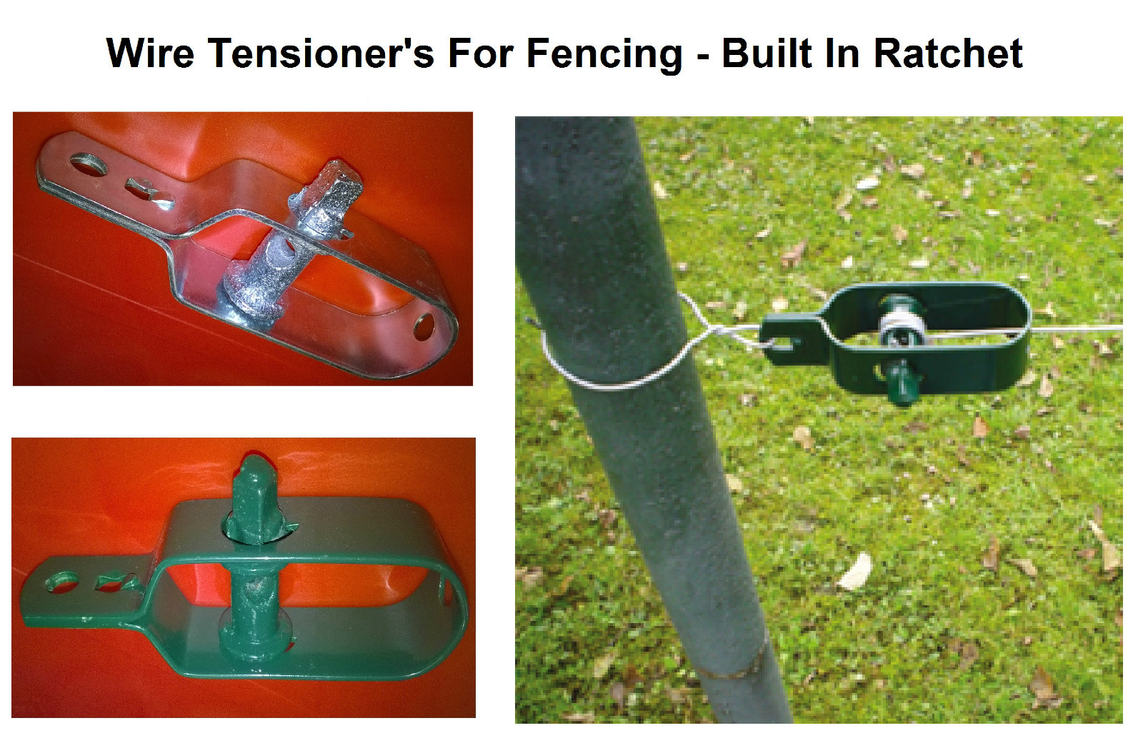 Wire Tensioner Fence Ratchet Type Galvanised Green or Natural eBay