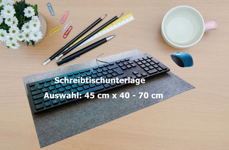 Filz, Schreibtischauflage, 45x40-70 Cm, StÃ¤Rke 3 Mm