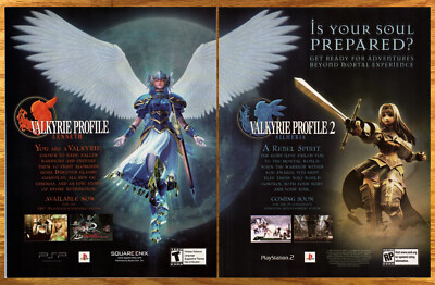 Valkyrie Profile 1 &2 Square Enix - 2 Page Game Print Ad / Poster Promo Art 2006