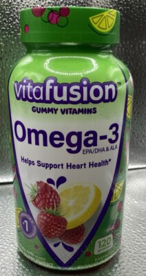 Vitafusion Omega 3 Gummies 120 Count Each RASPBERRY LEMONADE