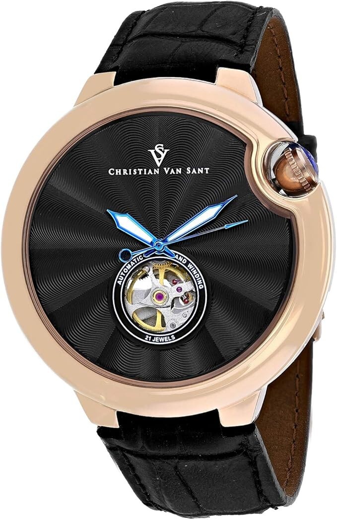 Pre-owned Christian Van Sant Men's Cyclone Automatic Black Dial Watch - Cv0147
