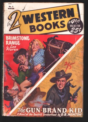 PULP:  2 Western Stories #5 Winter 1949-Allen Anderson spicy GGA cover-D.B. N...