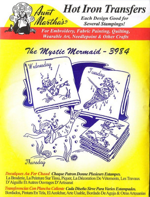 The Mystic Mermaid  Hot Iron Embroidery Transfer