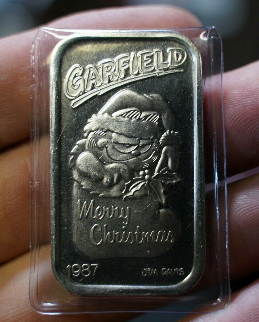 Garfield Merry Christmas 1987 SilverTowne 1 oz 999 fine