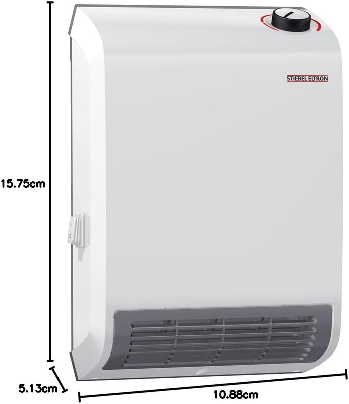 236304 CK Trend Wall-Mounted Electric Fan Heater, 1500W, 120V White