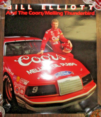 BILL ELLIOTT COORS MELLING OIL POSTER 18.5X21.5 FORD THUNDERBIRD RACING 1986 NEW
