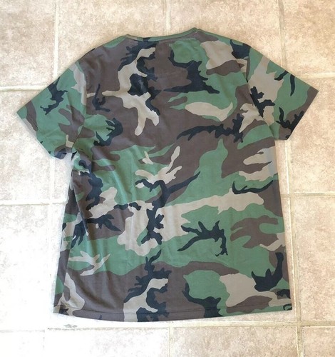 Vintage Mens Polo Ralph Lauren Camo Single-stitched Pocket Tee