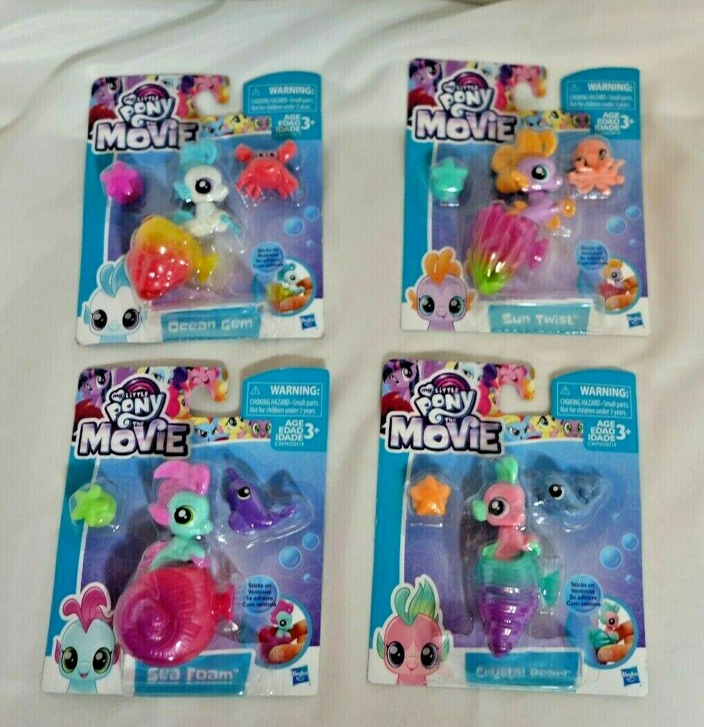 My Little Pony The Movie Crystal Pearl Sun Twist Sea Foam Ocean Gem set of 4 NEW