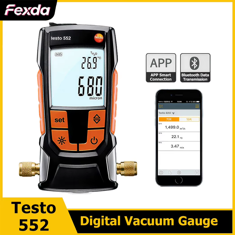 Testo 552 Digital Vacuum Gauge High Precision Vacuum Measuring Instrument Electr