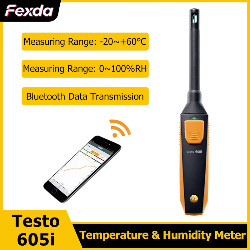 Testo 605i Handheld Temperature and Humidity Meter Wireless App Bluetooth Temper