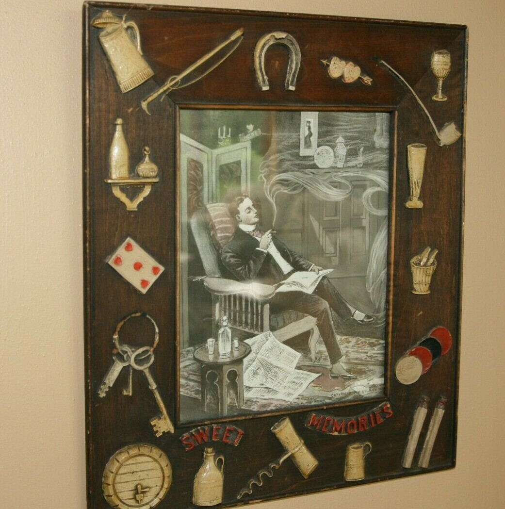 Outstanding Folk Art Sweet Memories Frame.... 18 pieces of memory decoration