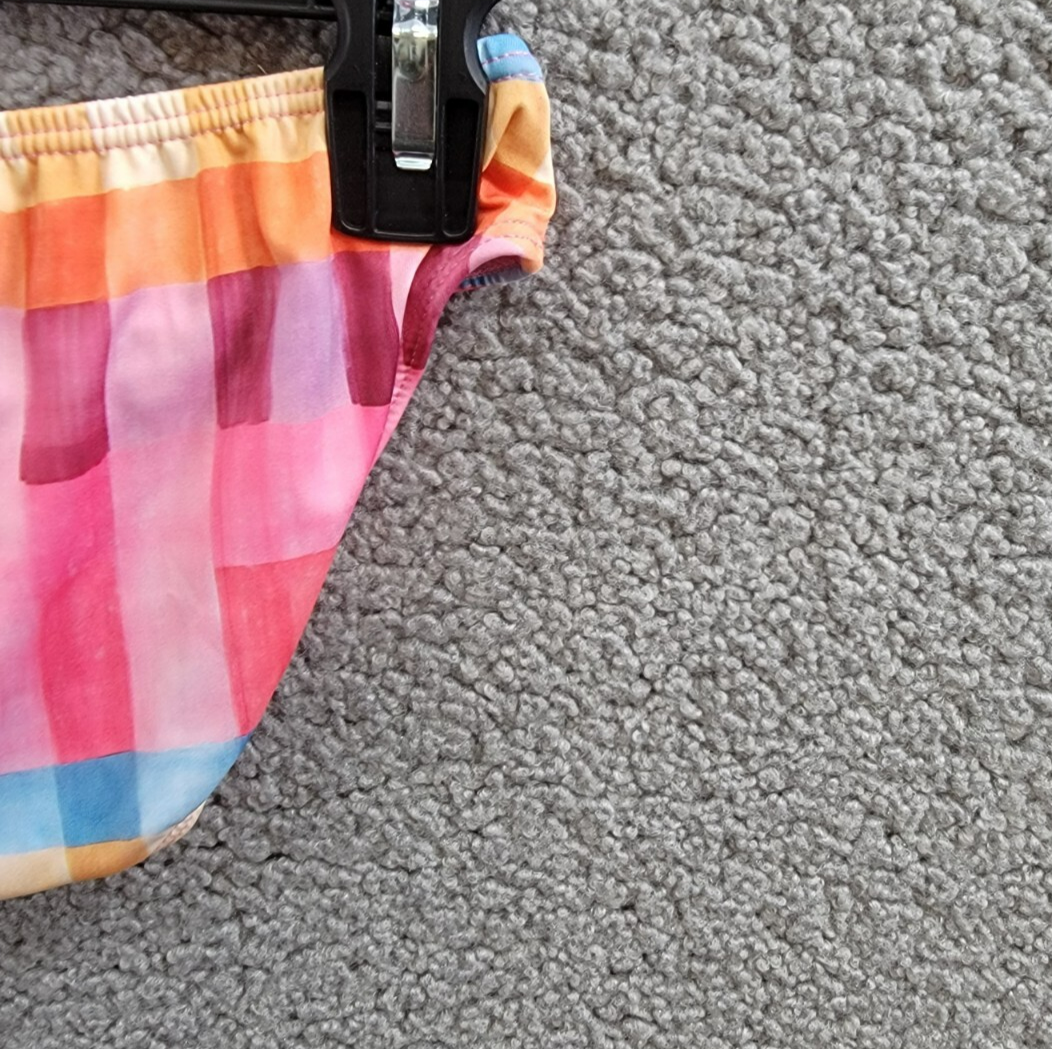 Peixoto Emmy Two Piece Swim Suit Girls' 8 Multi Check Adjustable Straps Pullover - Picture 19 of 23