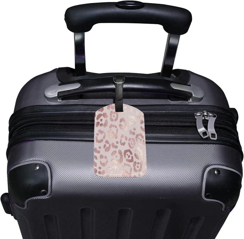2 Sets Luggage Tags Leopard Print Cheetah Rose Gold Travel ID Bag Suitcase Handb