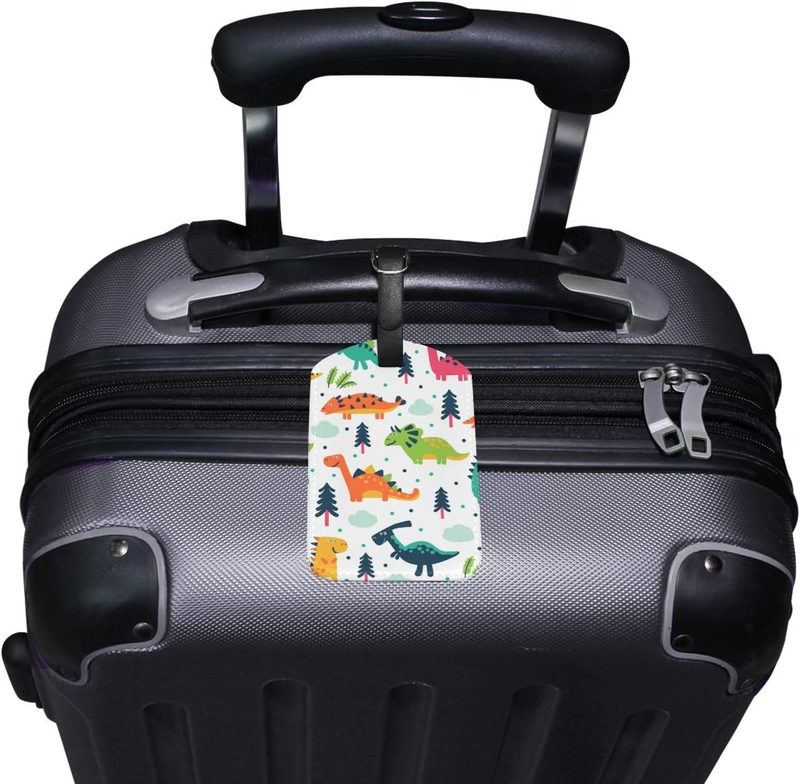 Cooper Girl Jurassic Dinosaur Luggage Tag Travel ID Label Leather for Baggage Su