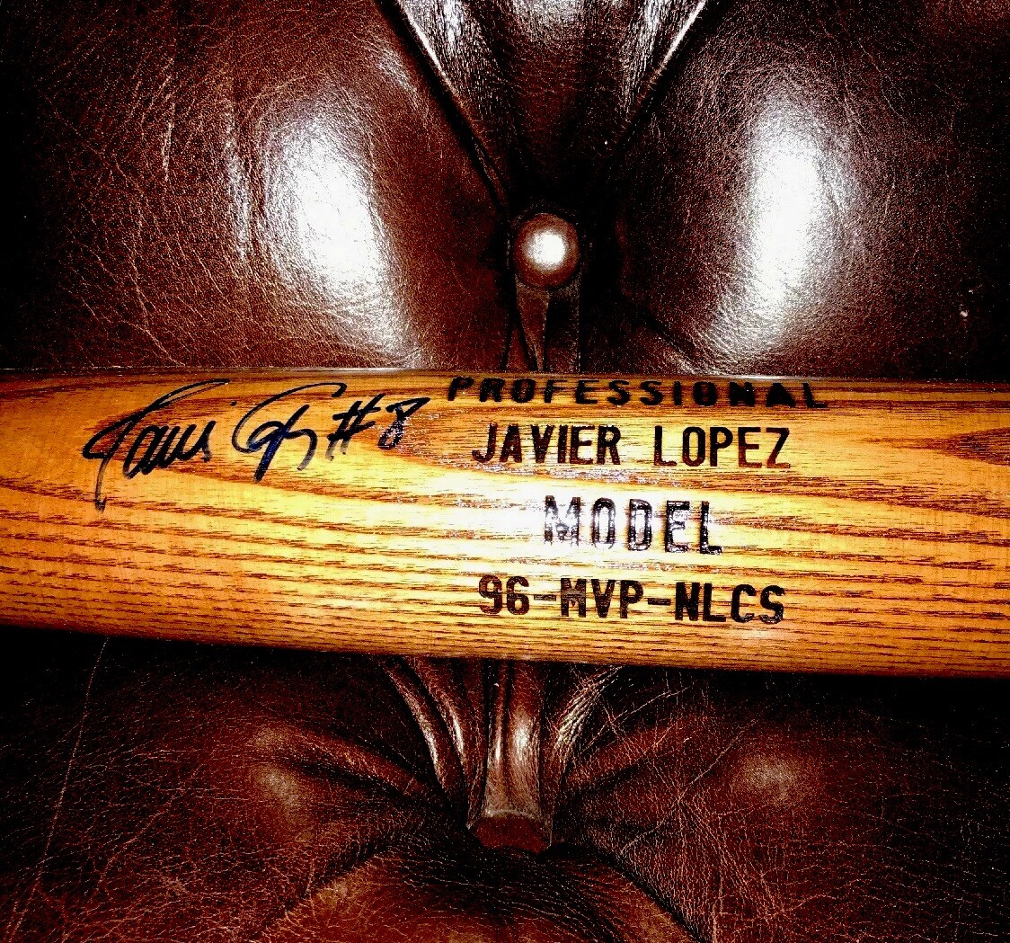 Atlanta Braves signed/game used bat lot Ryan Klesko Javy Lopez T. Wade NLCS MVP