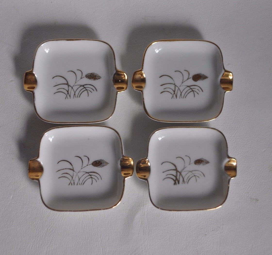 Vintage Lefton Personal Ashtray Gold Wheat Hostess 40124 Japan Set Fine China