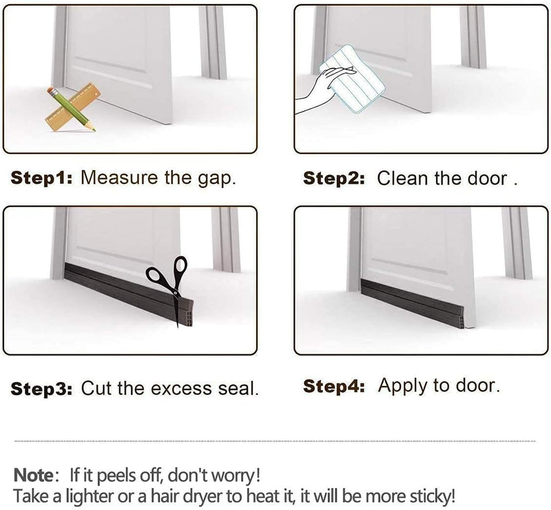 Door Draft Stopper,Door Seal Sweeps for Interior Doors Gap Wind Blocker Strip Do