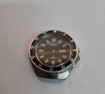 ORIENT DIVERS QUARTZ Y569605-60 VINTAGE RARE WATCH -S/S CASE and DIAL-for parts