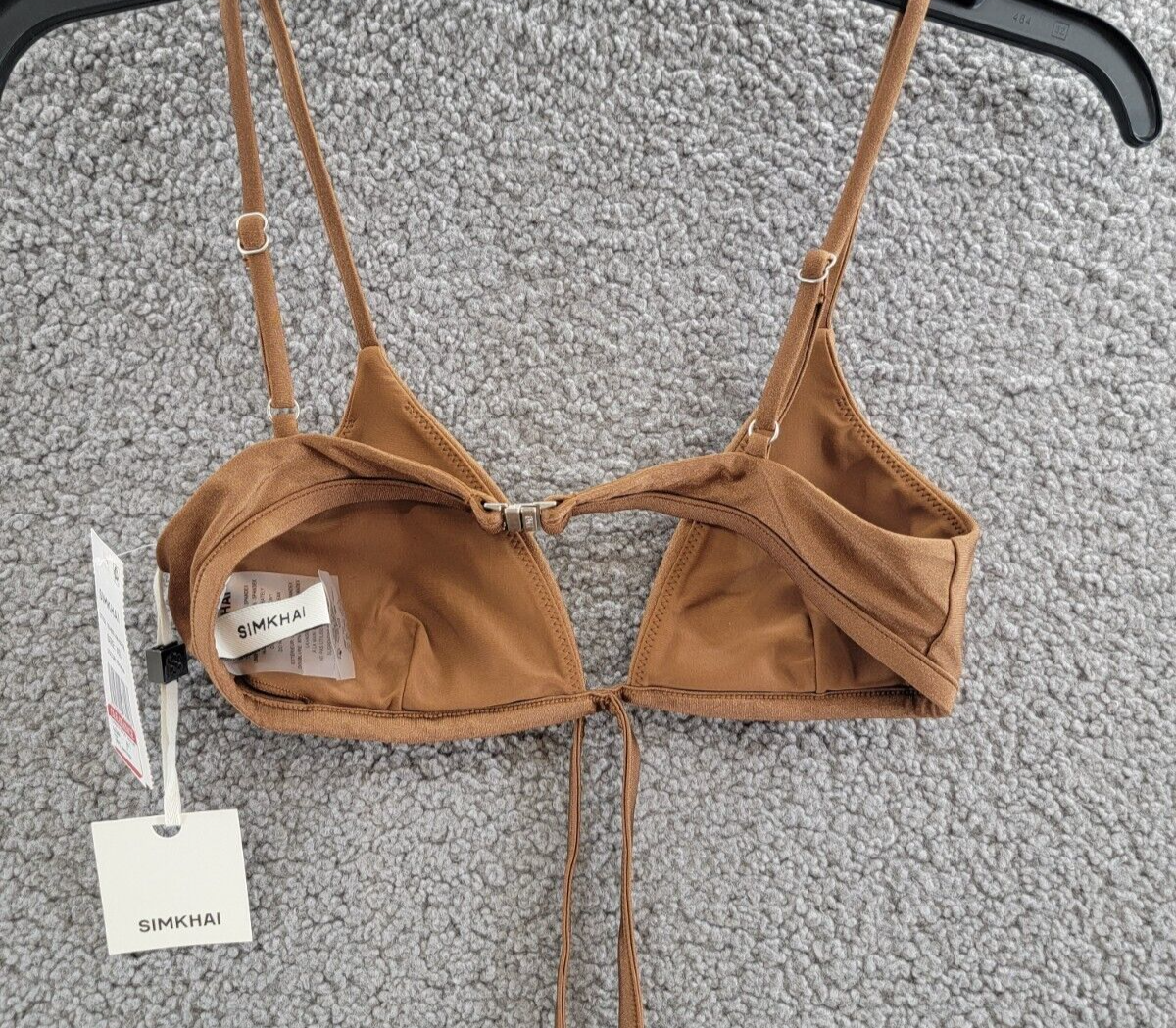 Simkhai Harlen Tie Front Bikini Top Women's XS Bronze Solid Back Clasp Closure - Picture 9 of 13