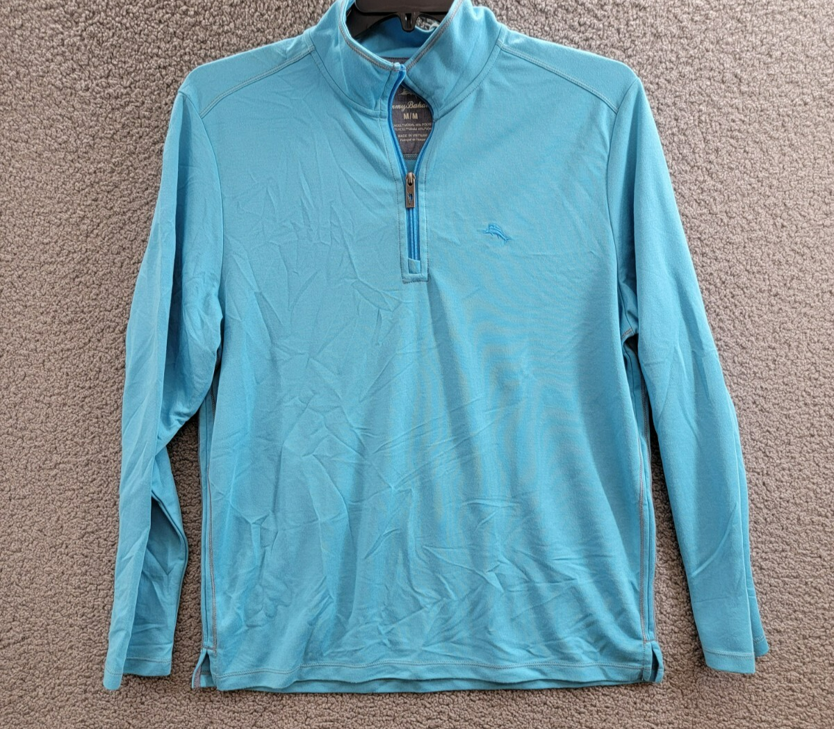Tommy Bahama Kohala Peak Classic-Fit Quarter-Zip Sweater Men's M Teal Pullover - Picture 2 of 17