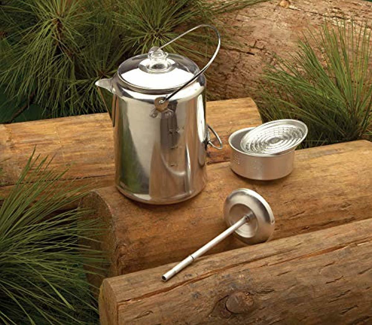 Texsport Aluminum 9 Cup Percolator Coffee Tea Pot Maker For Outdoor