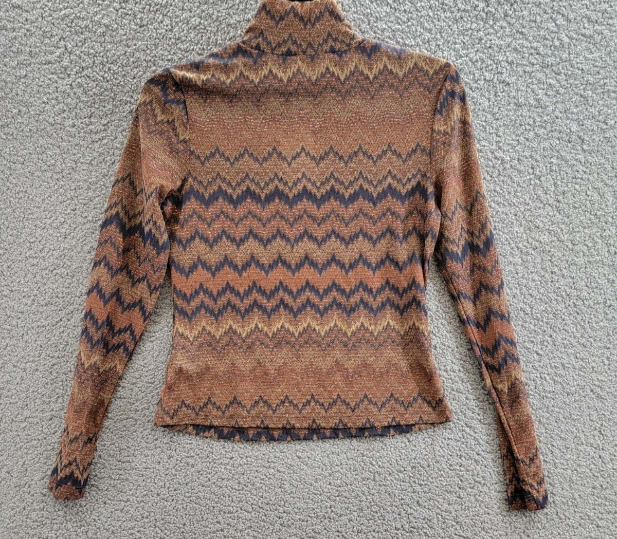 Ramy Brook Prudence Top Women's S Saddle Chevron Turtleneck Long Sleeve Pullover - Picture 10 of 16