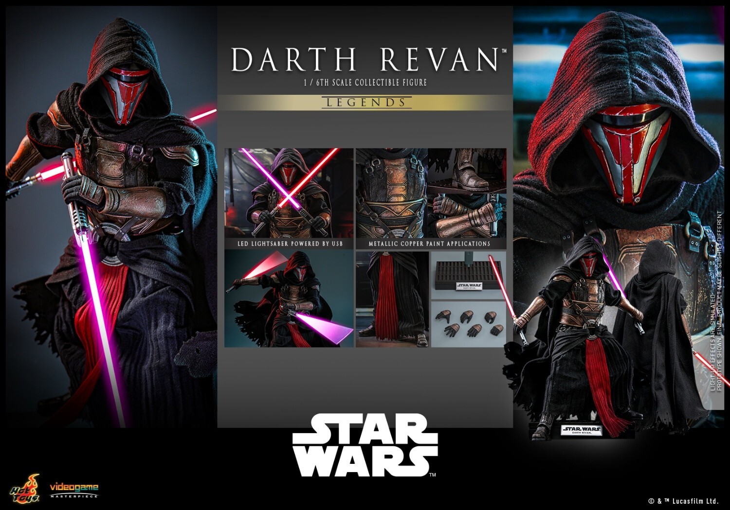 ホットトイズVGM62 スター・ウォーズ ダース・レヴァンDarth Revan Perfect Hot Toys Vgm62 1/6 Star Wars Legends Darth Revan
