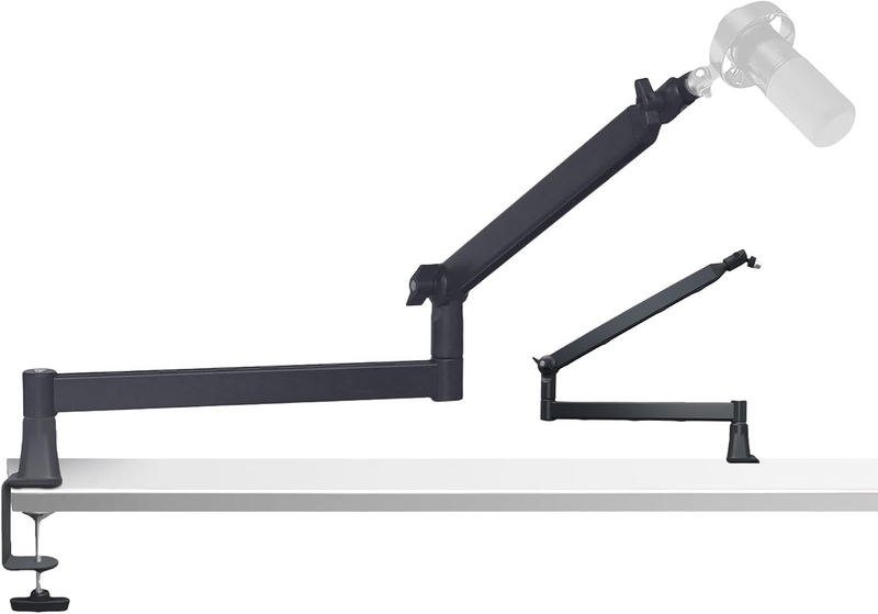 Microphone Boom Arm, Low Profile Mic Arm Stand with Desk Mount Clamp, Screw Adap