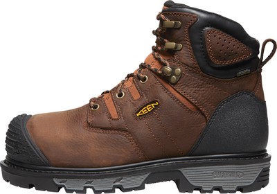 Pre-owned Keen Utility Mens Camden 6in Wp Int Met Ct Brown/black Leather Work Boots