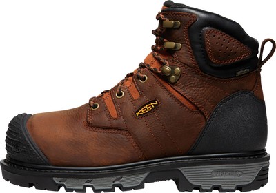 Pre-owned Keen Utility Mens Camden 6in Wp Int Met Ct Brown/black Leather Work Boots