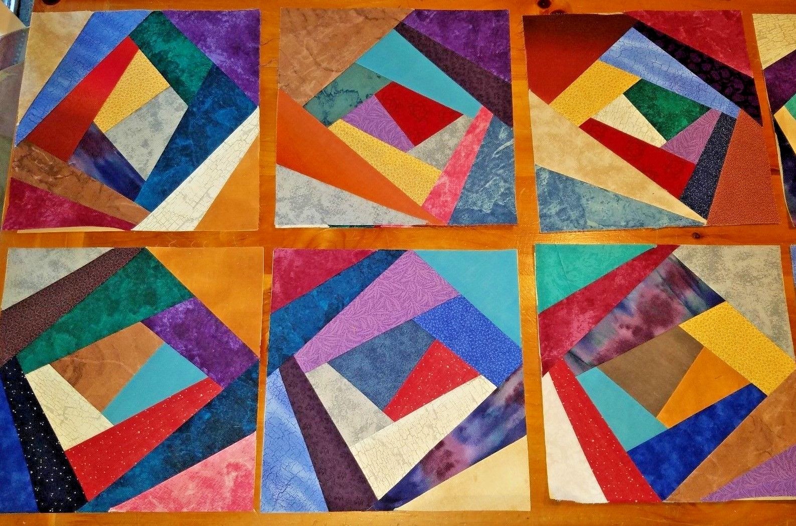 21 Vintage Foundation Pieced Crazy Quilt Blocks - 9.5 in. x 9.5 in.