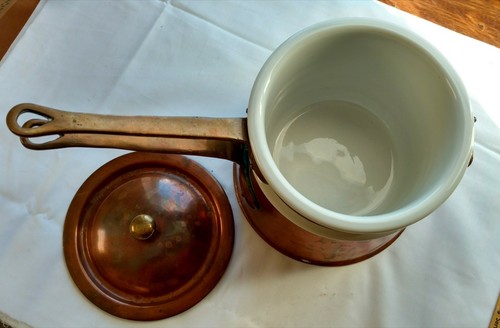 COPPER~Double Boiler w/Hall Ceramic Insert