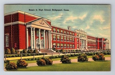 Bridgeport CT-Connecticut, Basic Jr. High School, Vintage Postcard