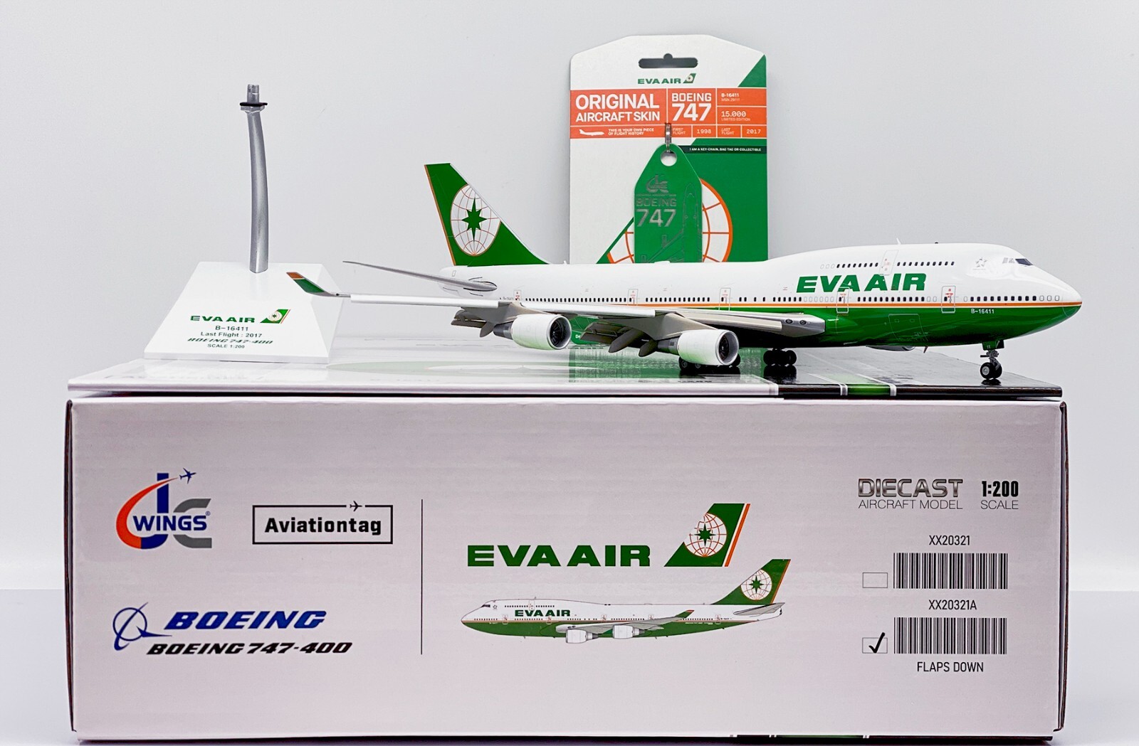 TAG] EVA Air B747-400 Reg: B-16411 JC Wings 1:200 Diecast