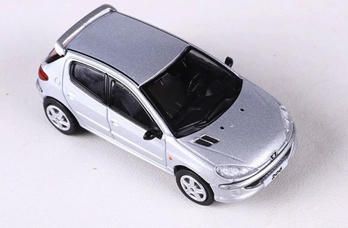 SHADOW 1/64 Scale Peugeot 206 Silver Diecast Car Model Toy