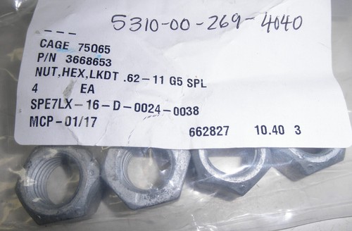 Qty. 4 Nut; Self Lock 5310-00-269-4040 MS5192249 Oshkosh