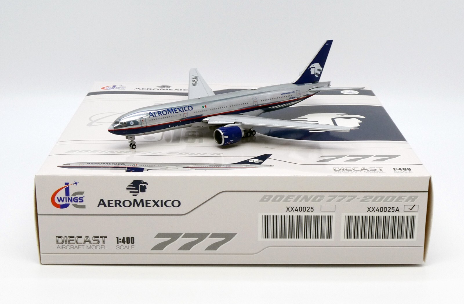 AeroMexico B777-200ER Polished Reg: N745AM FLAPS DOWN JC