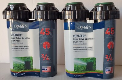 Lot of 2 Orbit Voyager 3/4  Female Connect Gear Drive Sprinkler 2 Pack 45' 55461