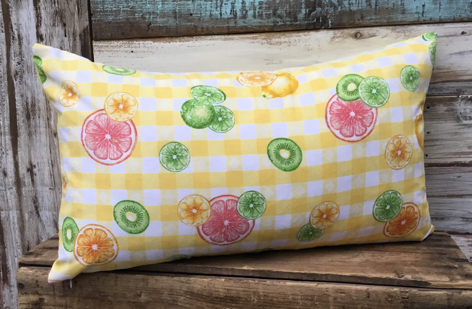 Vintage citrus fruit tablecloth pillow cover