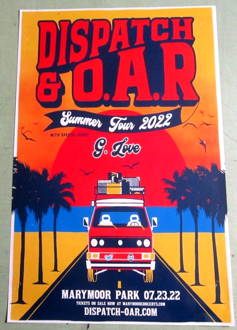 Dispatch & O.A.R. Summer Tour 2022 WA Poster Original Concert Show