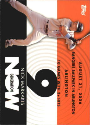 2007 Topps Generation Now #GN358 Nick Markakis - NM-MT | eBay