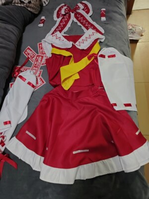 Anime Touhou Project Hakurei Reimu Cosplay Costume Halloween Party Dress Suit