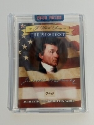 2020 20 POTUS A WORD FROM THE PRESIDENT JAMES MONROE AUTHENTIC HANDWRITTEN WORD