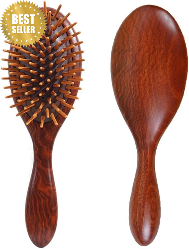 Hair Brush Wooden, Sandalwood Air Cushion Combs Eco Friendly for Scalp Massage -