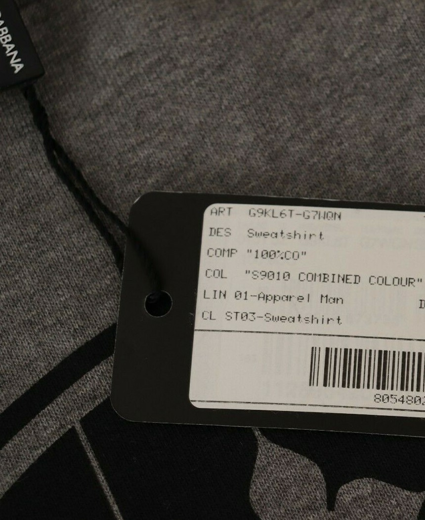 

DOLCE - GABBANA Свитер Серый хлопковый пуловер Crown King IT50 / US40 /  Рекомендуемая розничная цена 580 долларов США