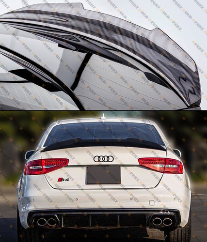 PSM STYLE HIGHKICK REAL CARBON FIBER TRUNK SPOILER WING FOR 10-16 AUDI S4 SEDAN