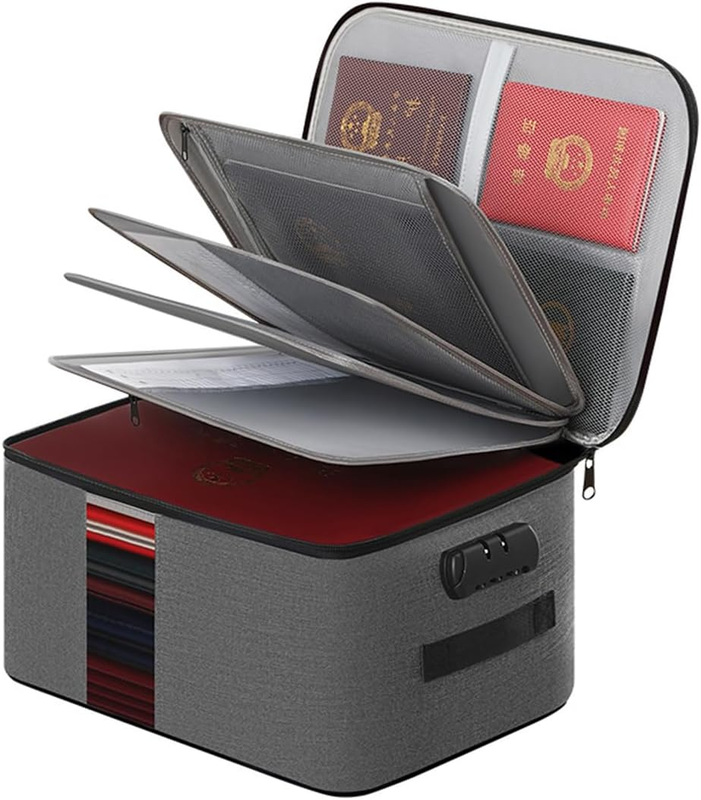 Locked File Bag 5-Layer Storage, Equipped with a Sturdy Lock, Multi-Layer Import