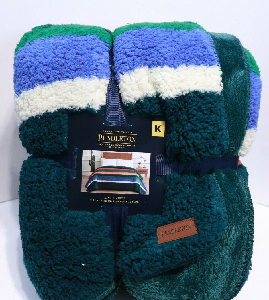 Pendleton Sherpa Fleece Striped King Blanket 112"x92"のeBay公認海外通販｜セカイモン