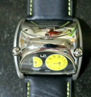 Pre-owned Lorenzo Pozzan Lp  Men Watch Italy 3d Stratosphere Swiss Movement Dual Time.